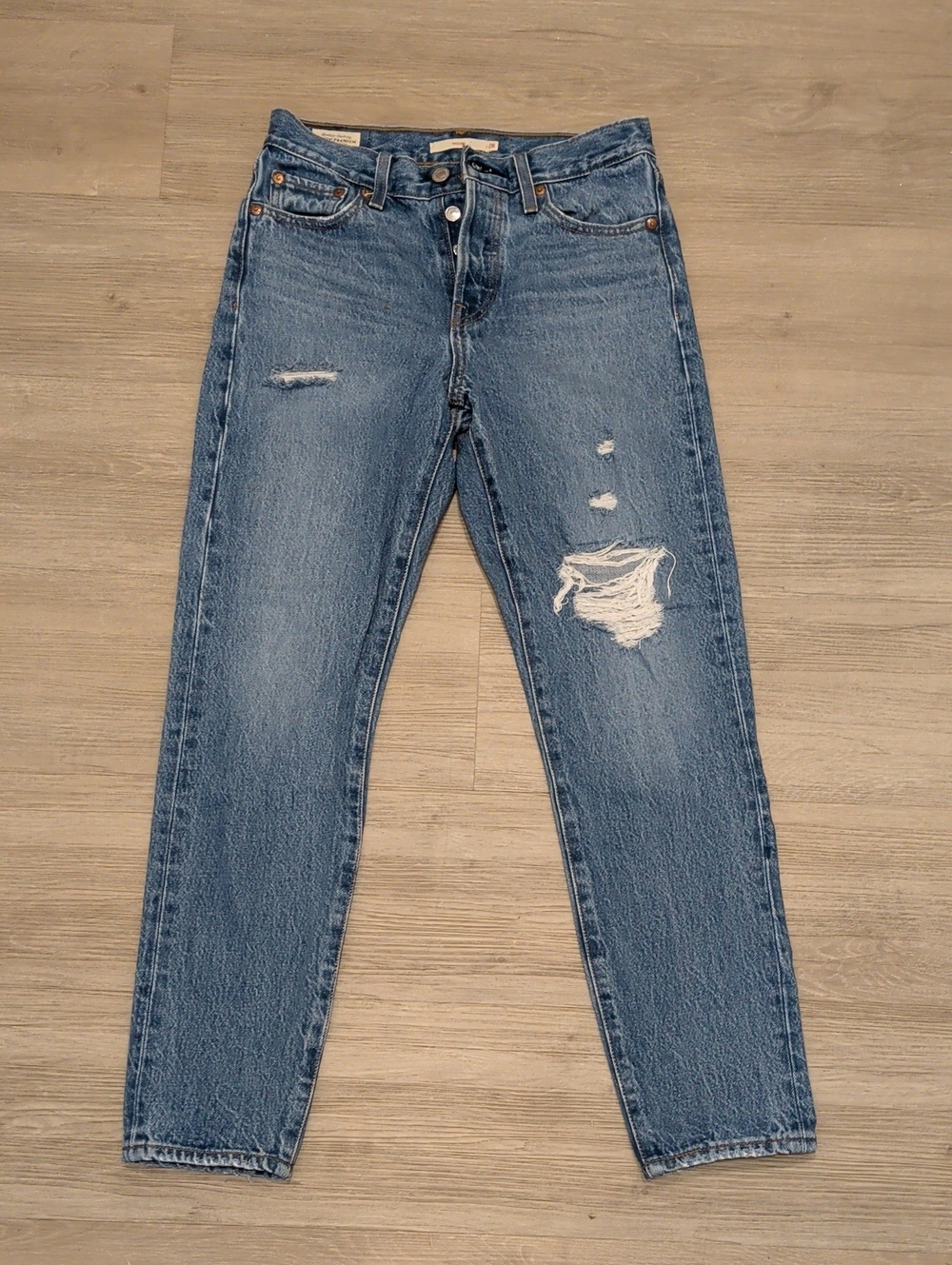 Classic Blue Distressed Women’s Jeans